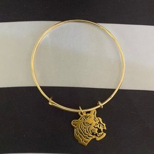 Gold tiger adjustable charm bracelet